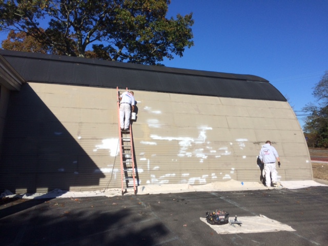 painting the brewery exterior